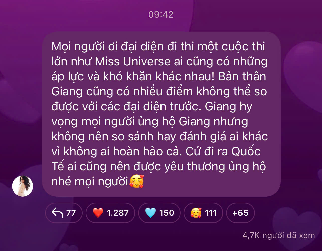 Hương Giang phản ứng khi bị so sánh với các đại diện Việt Nam từng thi Miss Universe- Ảnh 1. Trong group chat có hơn 18.000 thành viên, Hương Giang lên tiếng bày tỏ quan điểm khi netizen liên tục so sánh các đại diện Việt Nam đi thi đấu quốc tế