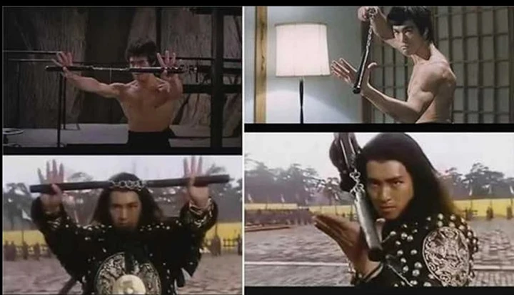 Châu Tinh Trì múa côn nhị khúc trong Vua ăn mày Châu Tinh Trì múa côn nhị khúc trong Vua ăn mày