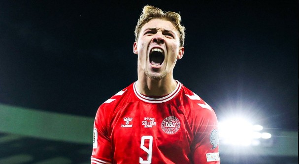Tiền đạo Rasmus Hojlund của Đan Mạch