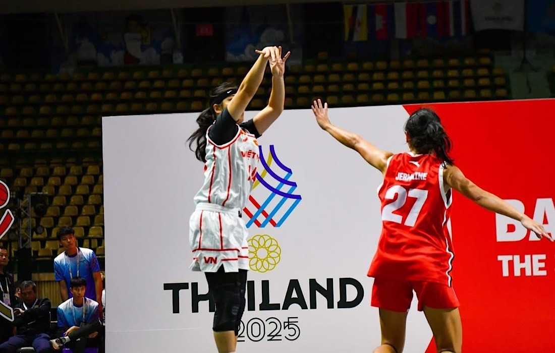 Đội tuyển bóng rổ Việt Nam thi đấu quyết tâm Bóng rổ Việt Nam tại SEA Games 33