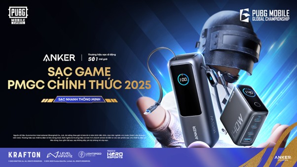 Anker hợp tác PUBG MOBILE mang công nghệ sạc thông minh vào PMGC 2025