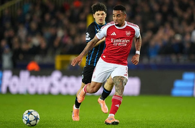 Jesus thi đấu tốt trong trận gặp Club Brugge.