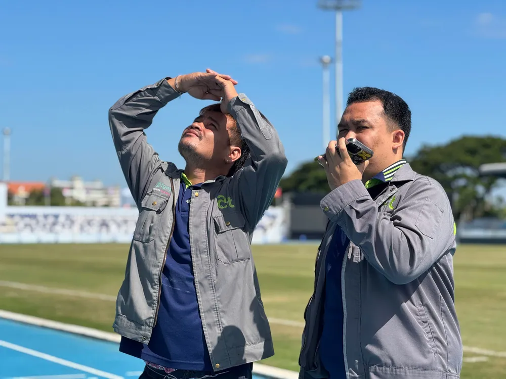 Kiểm tra ánh sáng tại sân Chonburi