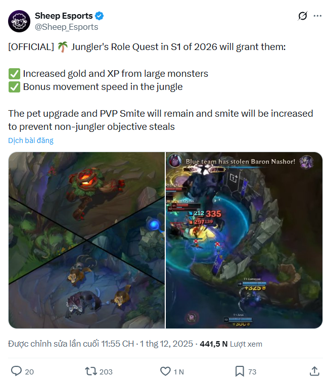 Riot tung ra một thay đổi cho Rừng, cộng đồng nghi vấn nerf Gumayusi