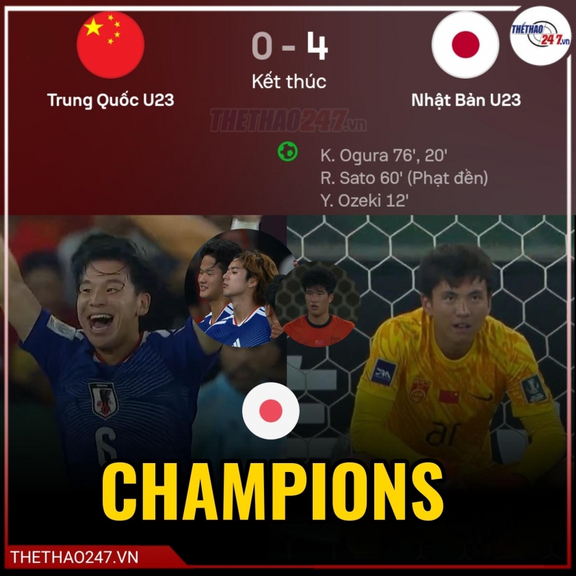 Yuto Ozeki ghi bàn mở tỷ số trong trận chung kết U23 châu Á