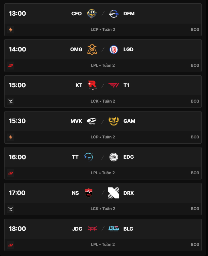 Lịch thi đấu LMHT hôm nay 23/1: T1 đại chiến KT Lịch thi đấu LMHT hôm nay 23/1: T1 đại chiến KT