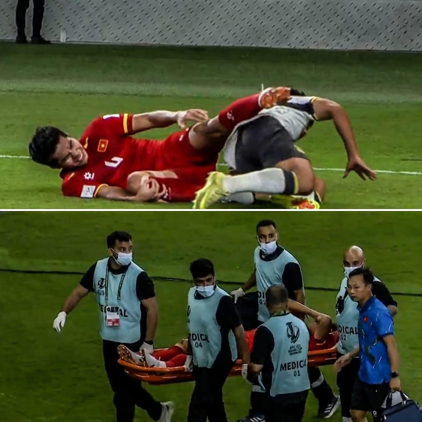 Hiểu Minh dính chấn thương nặng trong trận bán kết với U23 Trung Quốc Hiểu Minh dính chấn thương nặng trong trận bán kết với U23 Trung Quốc