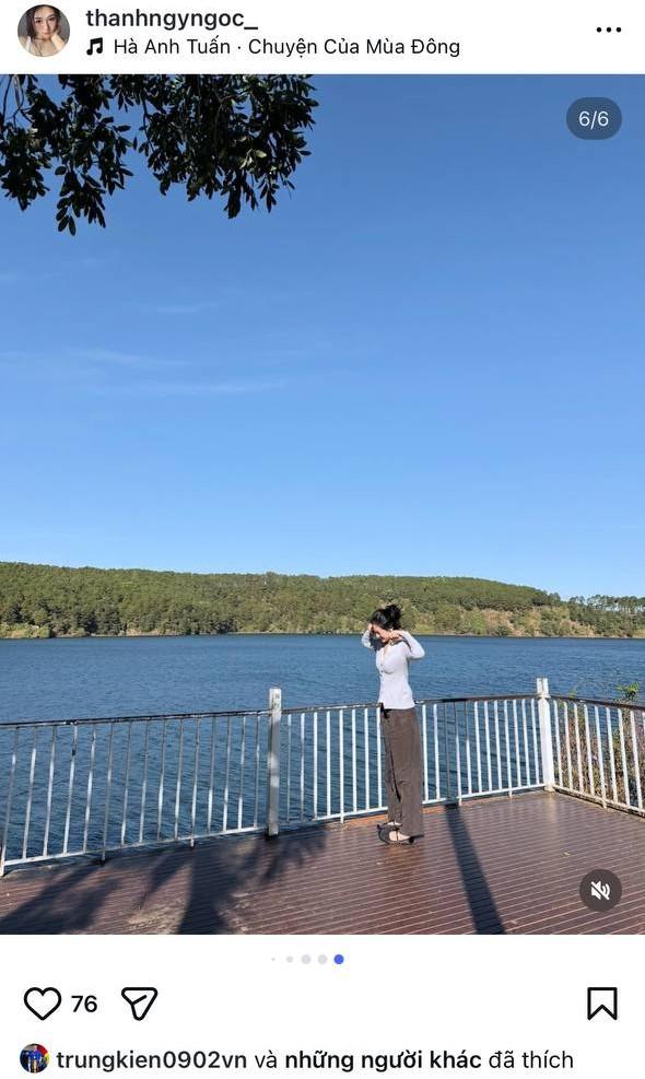 Trung Kiên tương tác trên mạng xã hội với bạn gái