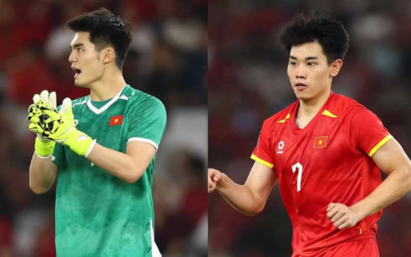 Thủ môn Trần Trung Kiên (TK1) và tiền đạo Nguyễn Đình Bắc (ĐB7)