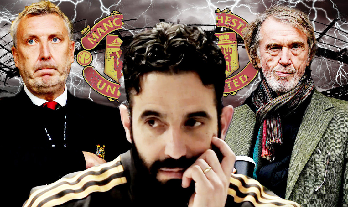 Ruben Amorim và Giám đốc bóng đá Jason Wilcox tranh luận