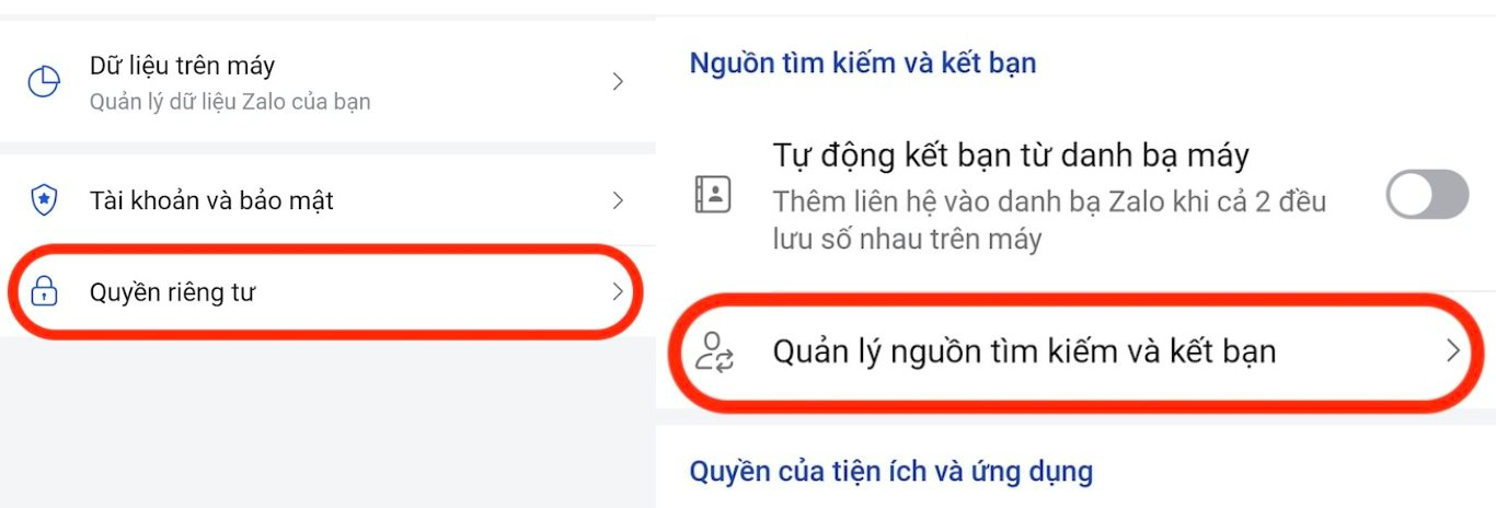 Hướng dẫn cài đặt chặn tìm kiếm qua số điện thoại trên Zalo