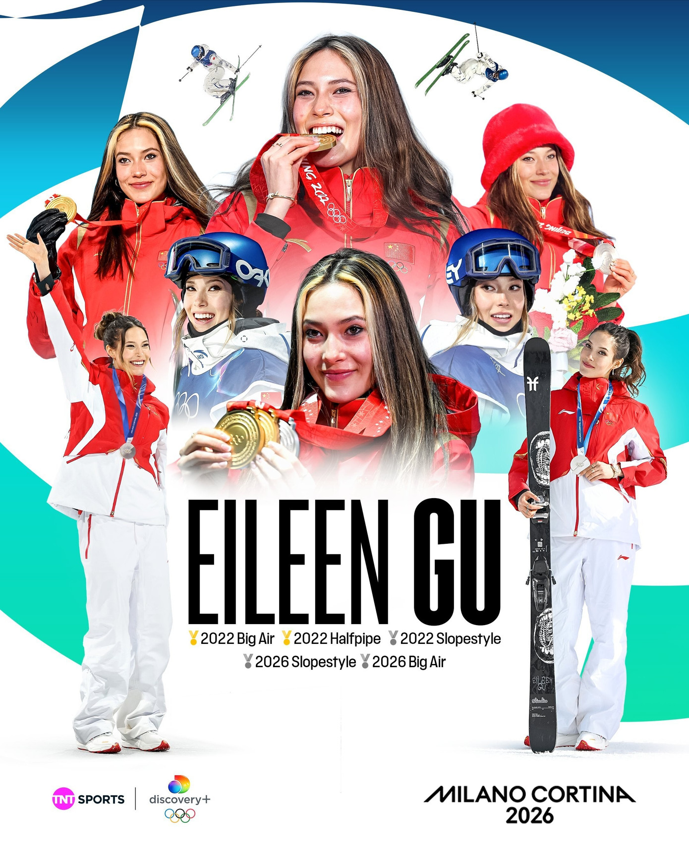 Eileen Gu trên đường đua trượt tuyết tự do