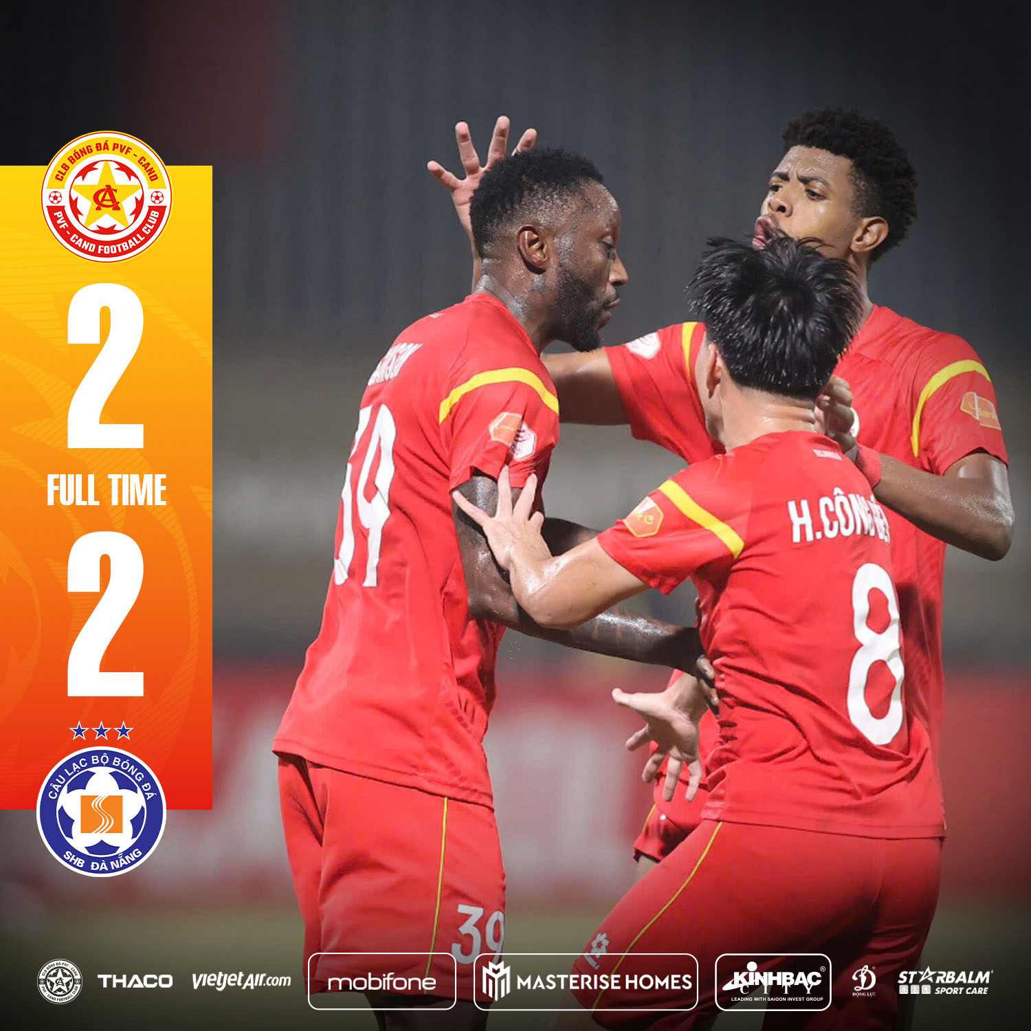 PVF-CAND hòa 2-2 với SHB Đà Nẵng