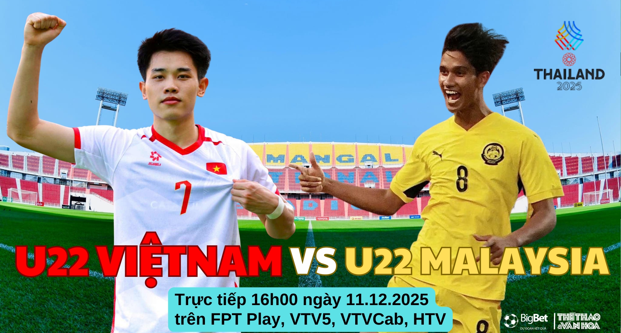 U22 Việt Nam vs U22 Malaysia (16h00 ngày 11/12)