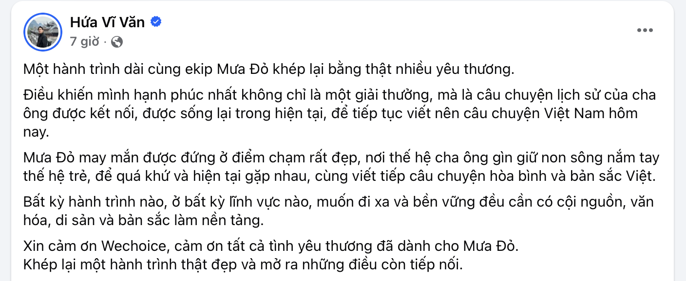 Hứa Vĩ Văn vui mừng tại Gala WeChoice