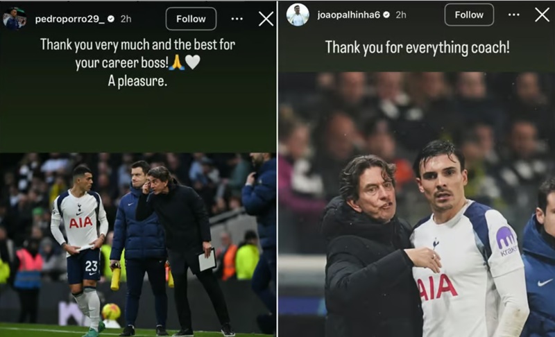 Pedro Porro và Joao Palhinha tri ân Thomas Frank