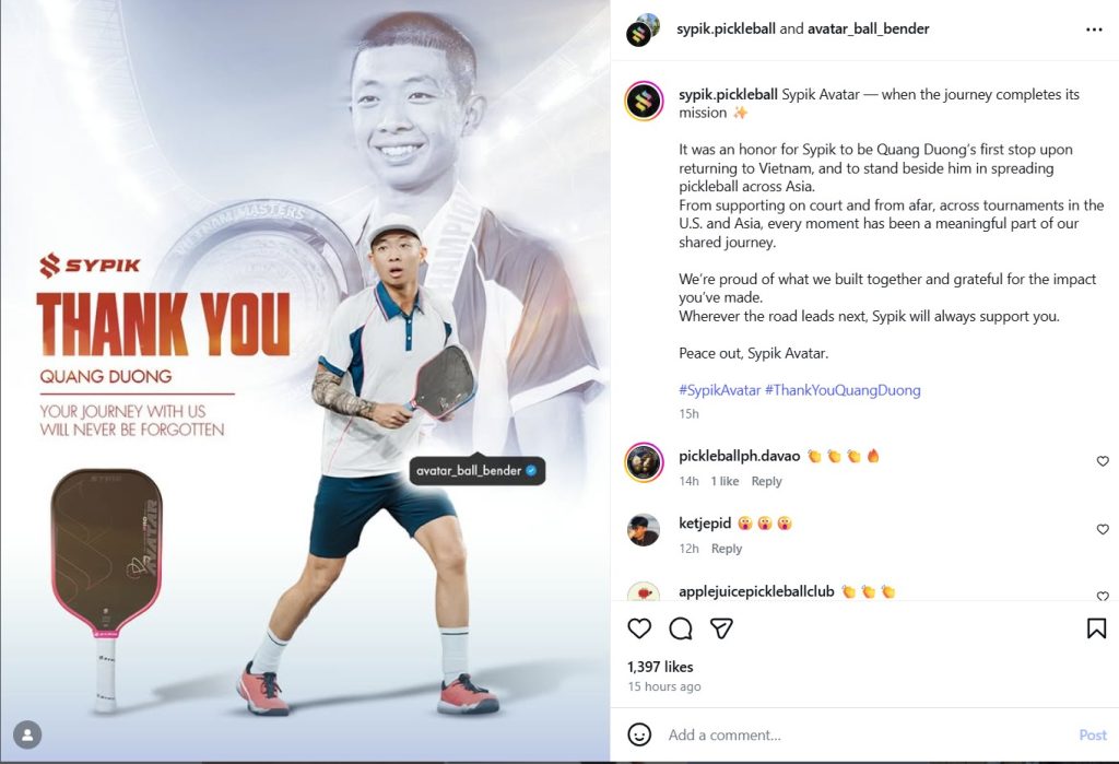 Quang Dương hết hợp đồng tài trợ với Sypik