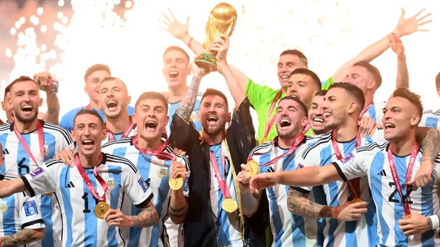 Argentina ăn mừng chức vô địch World Cup 2022.