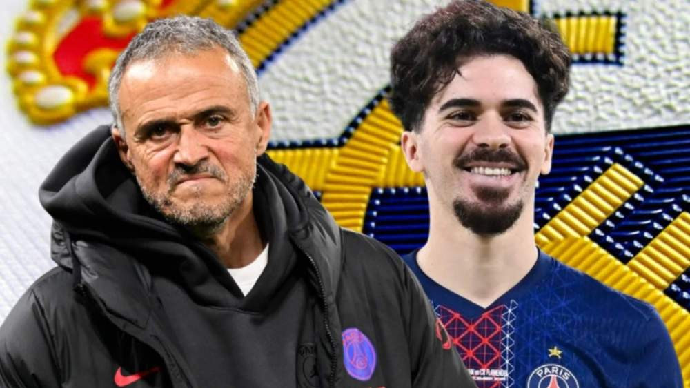 HLV Luis Enrique và Vitinha tại PSG