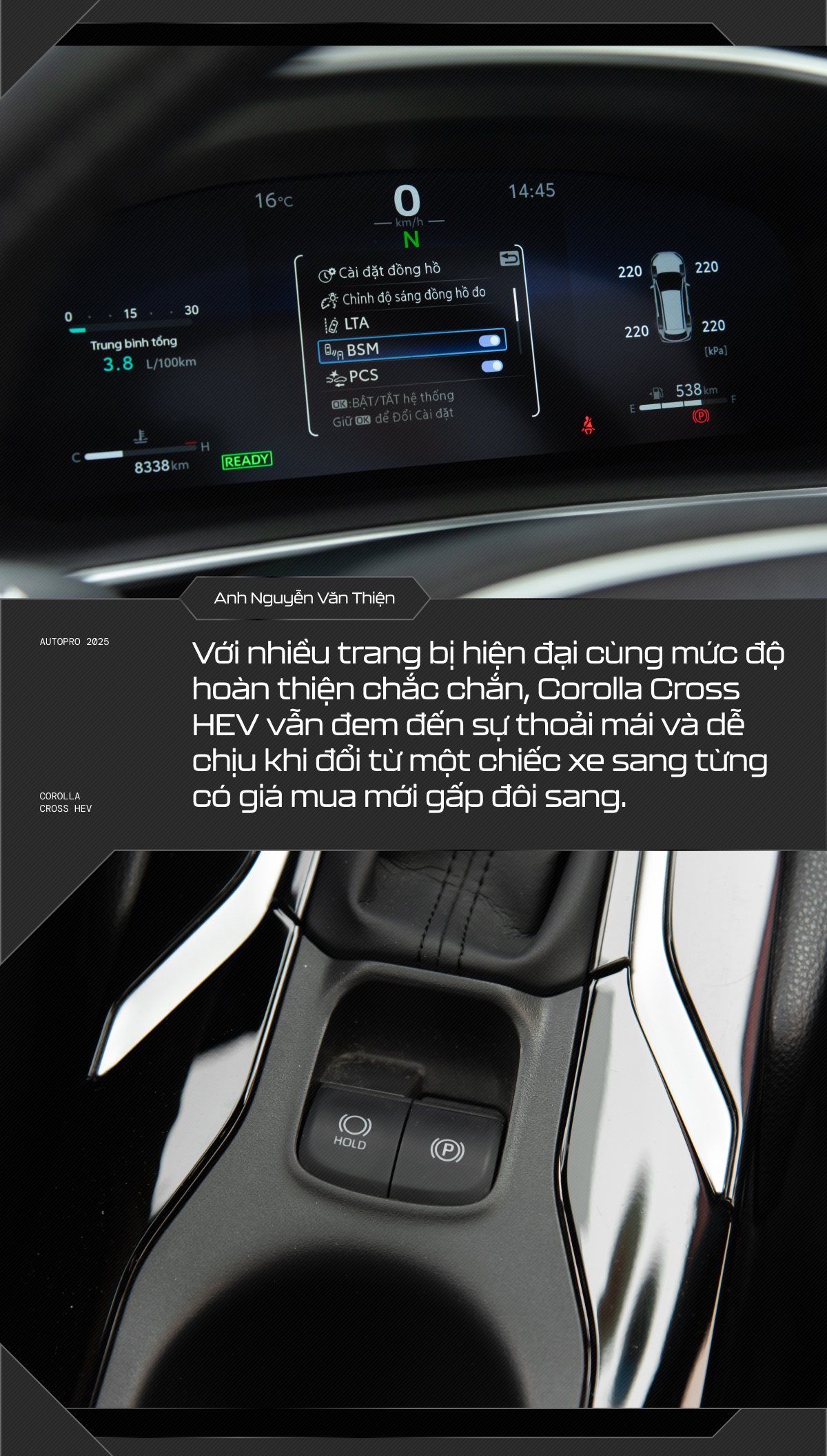 Tiện nghi hiện đại trên Toyota Corolla Cross HEV