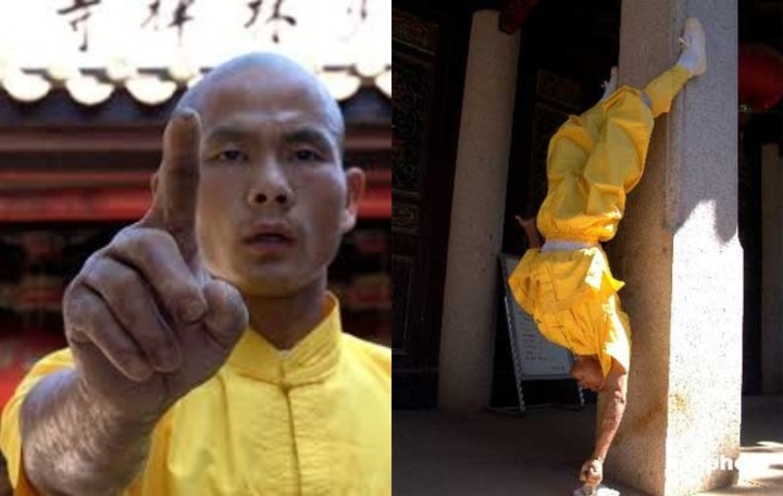 Thích Lý Lượng chống đẩy bằng một ngón tay