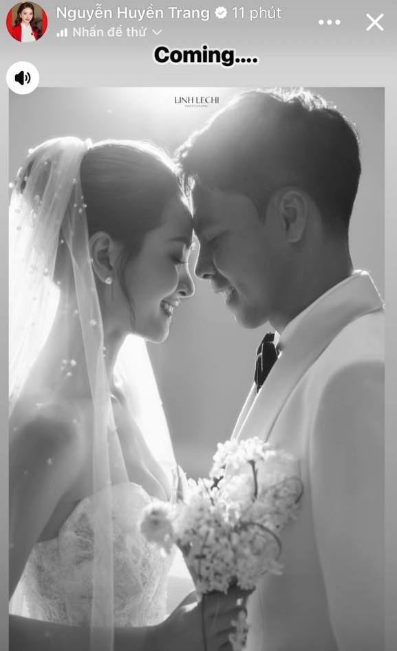 Ảnh cưới của MC Huyền Trang Mù Tạt và tiền vệ Phạm Đức Huy