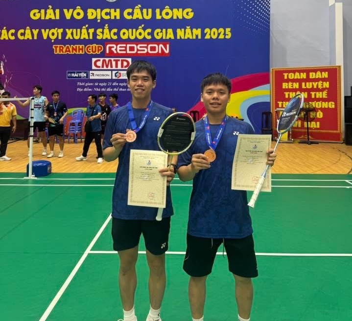 Nguyễn Đức Hồng Phúc và Bùi Thành Đạt tại Giải vô địch Các cây vợt xuất sắc 2025