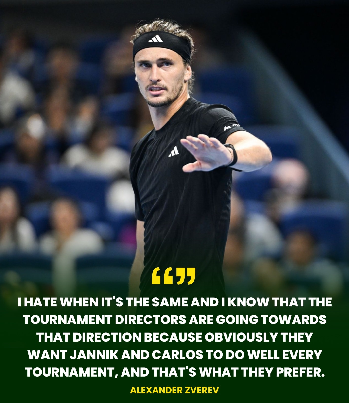 Zverev cho rằng các giám đốc giải đấu đang ưu tiên Sinner, Alcaraz