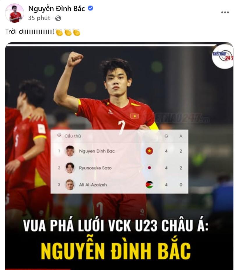 Cảm xúc của Đình Bắc phản ánh đúng sự bất ngờ của người trong cuộc