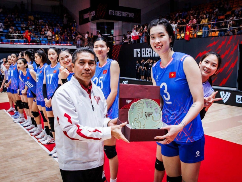 Trần Thị Thanh Thúy cùng đồng đội tại World Cup bóng chuyền