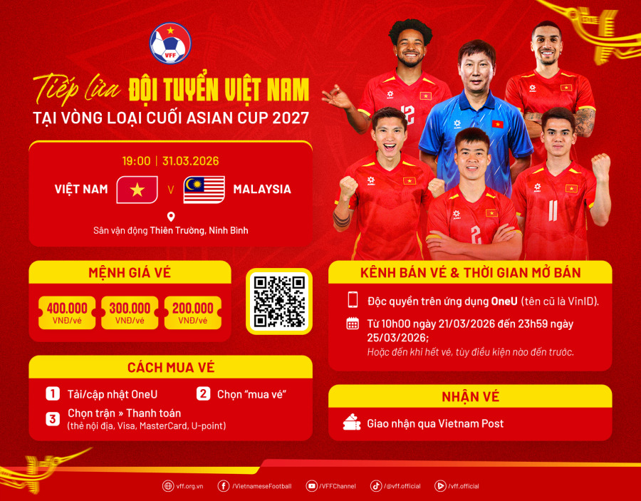 Lịch thi đấu của ĐT Việt Nam tại vòng loại Asian Cup 2027