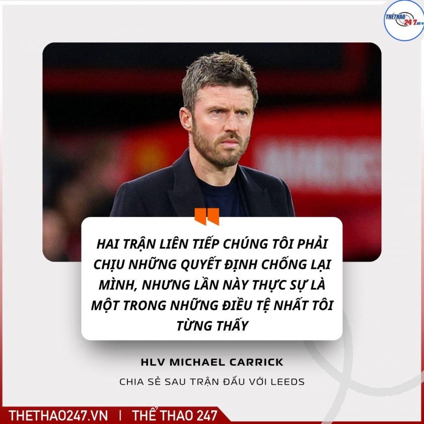 HLV Michael Carrick bức xúc