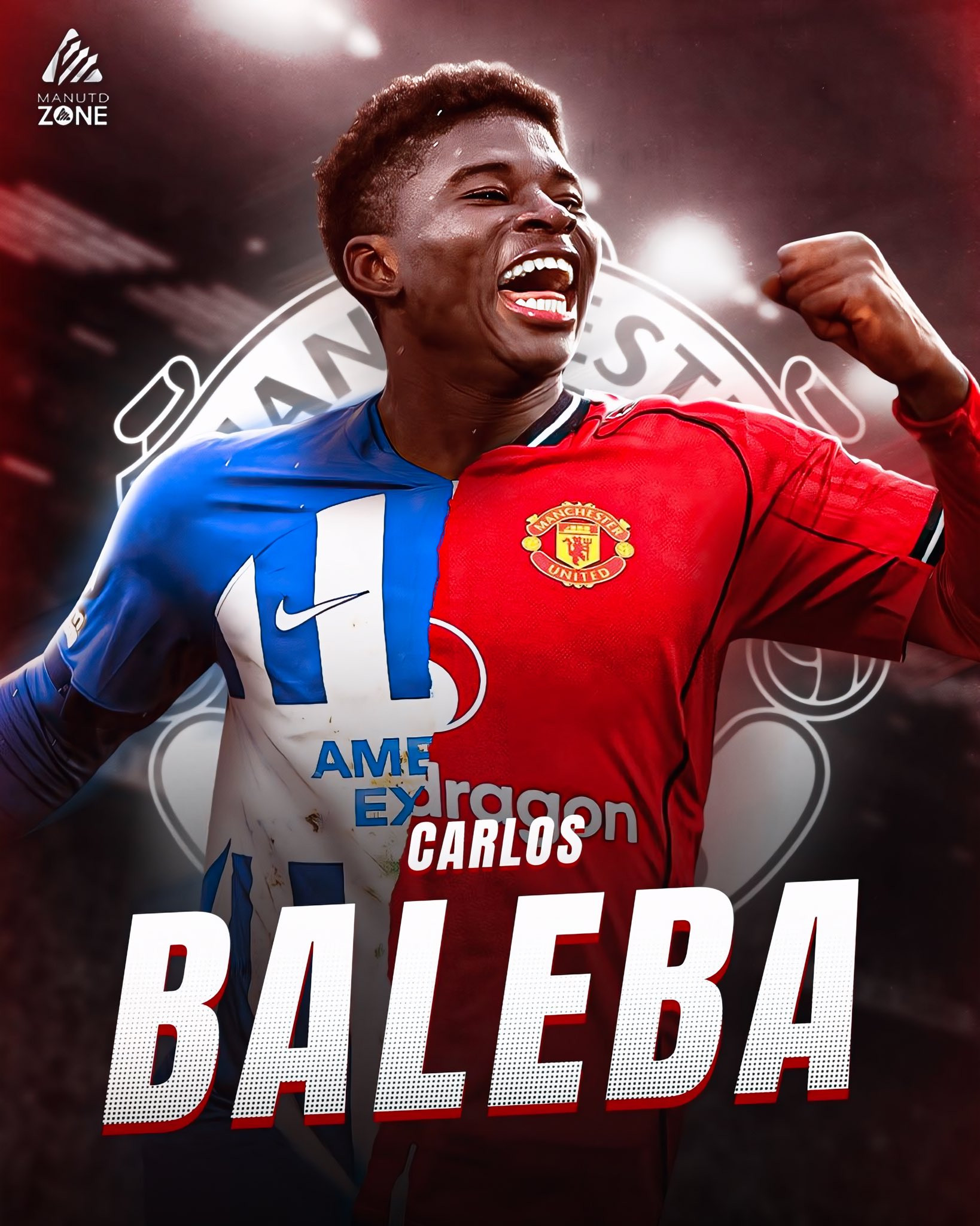 Carlos Baleba trong màu áo MU