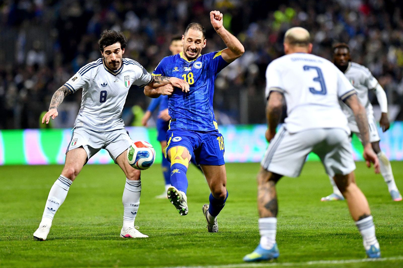 Tonali trong trận đấu Italia với Bosnia