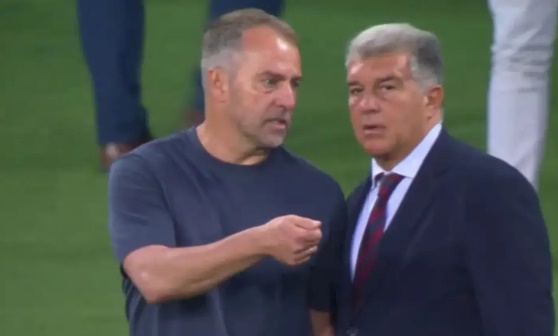 Joan Laporta và Hansi Flick