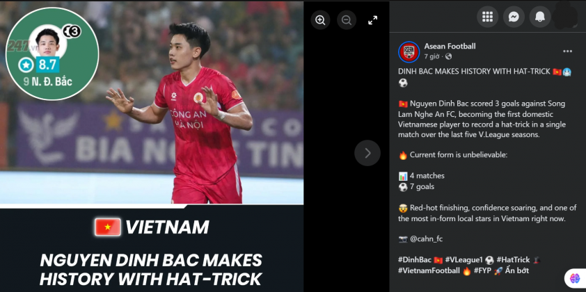 Truyền thông Đông Nam Á khẳng định Đình Bắc là một trong những cầu thủ nội có phong độ tốt nhất hiện tại