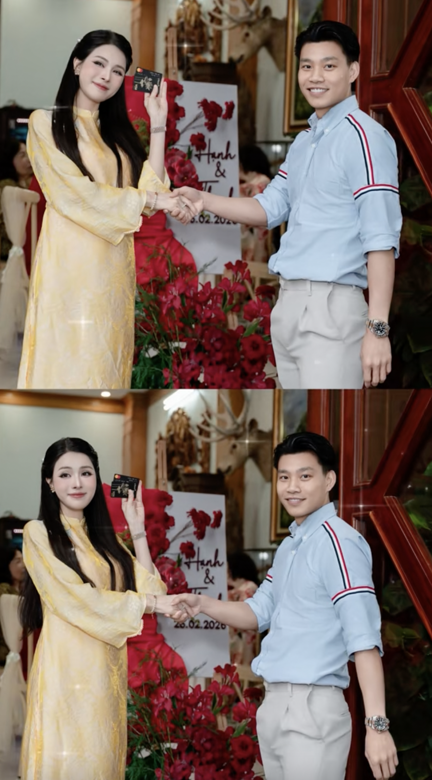 Trần Bích Hạnh trong áo dài vàng