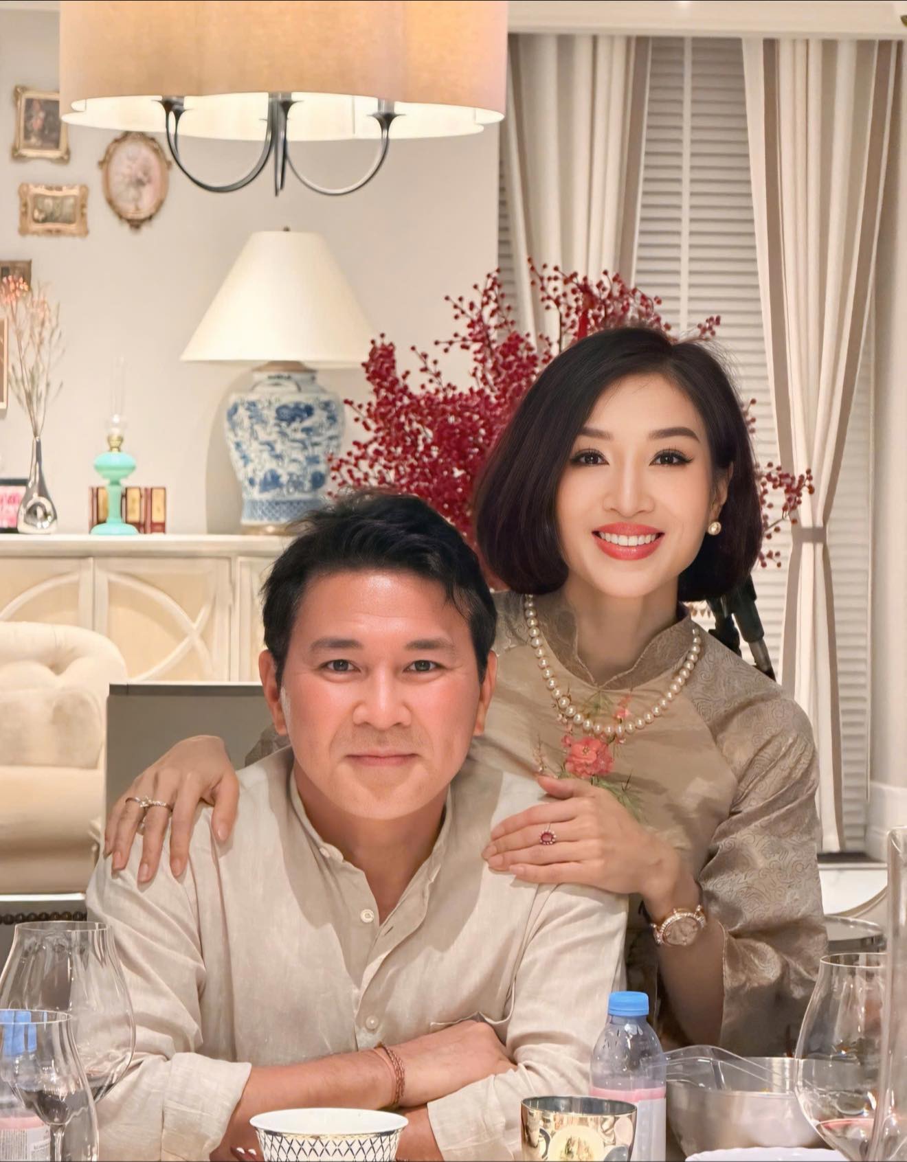 Hoa khôi Thu Hương và chồng