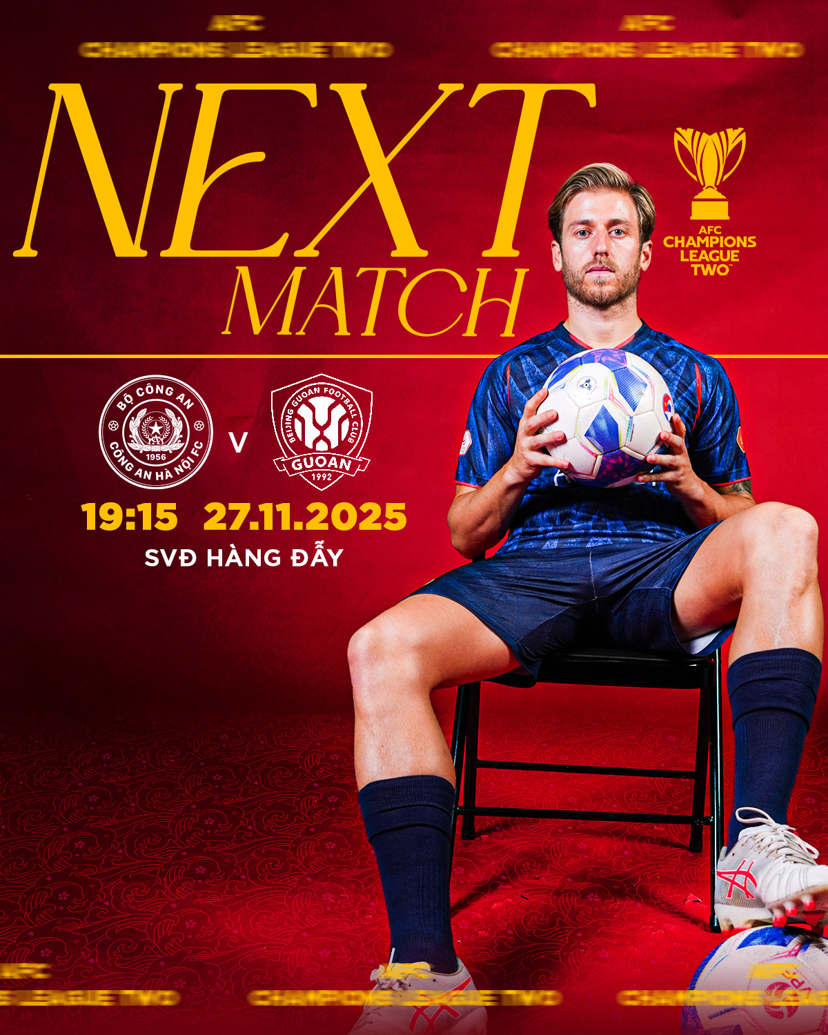 CAHN FC tiếp đón Bắc Kinh Quốc An trên SVĐ Hàng Đẫy