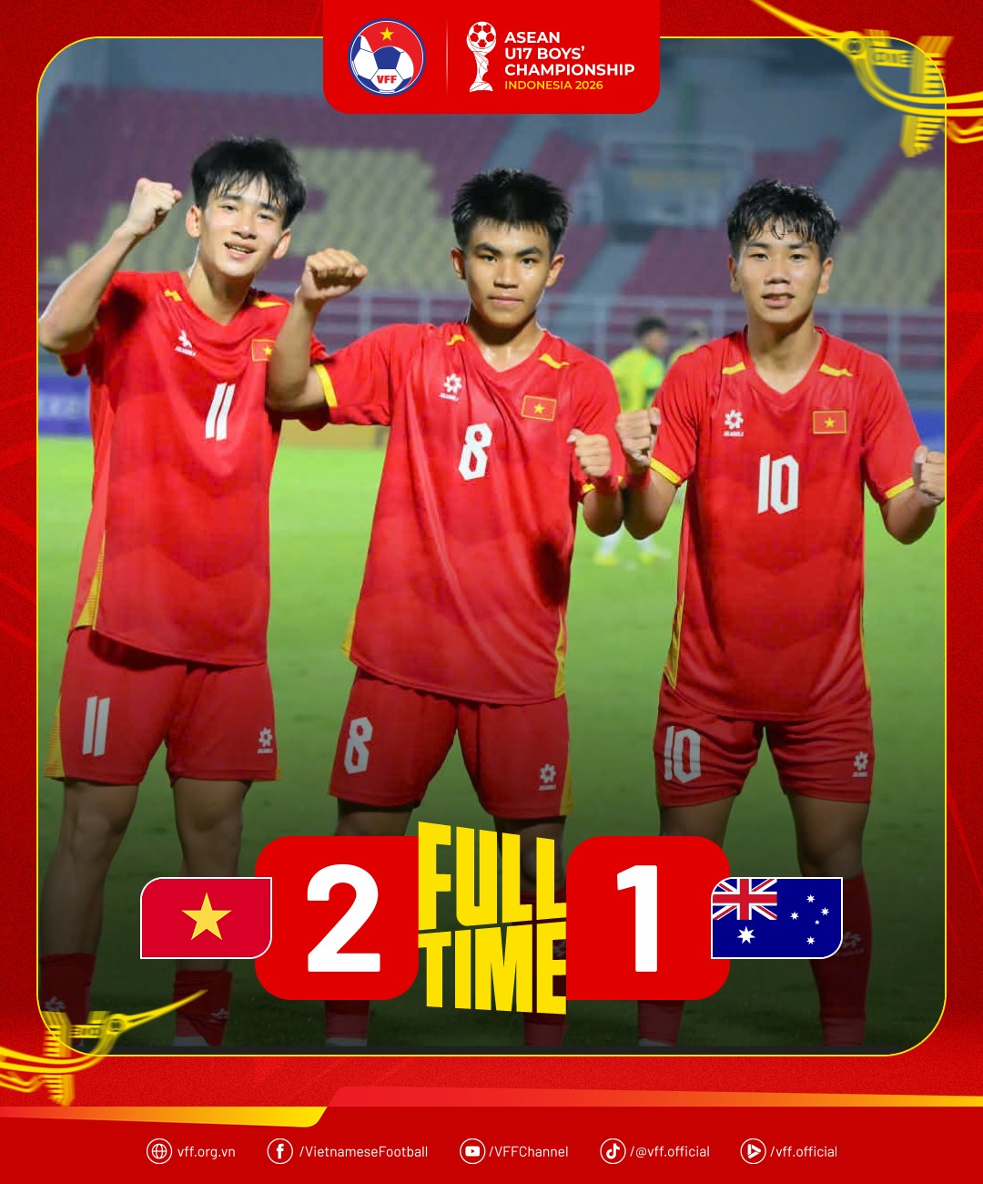 U17 Việt Nam sau trận thắng U17 Australia