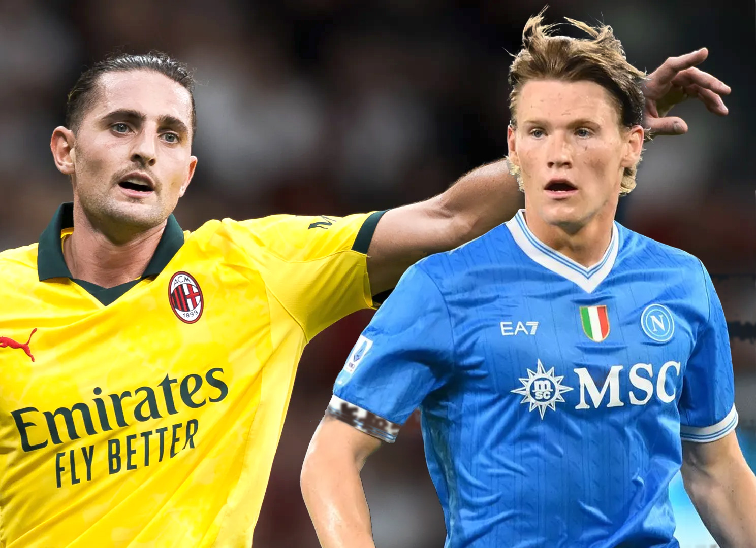 Rabiot bên phía Milan trong cuộc đối đầu với Napoli