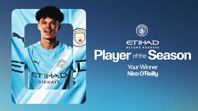 O’Reilly được vinh danh ở cả Man City và Ngoại hạng Anh. O’Reilly vinh danh tại Man City và Ngoại hạng Anh