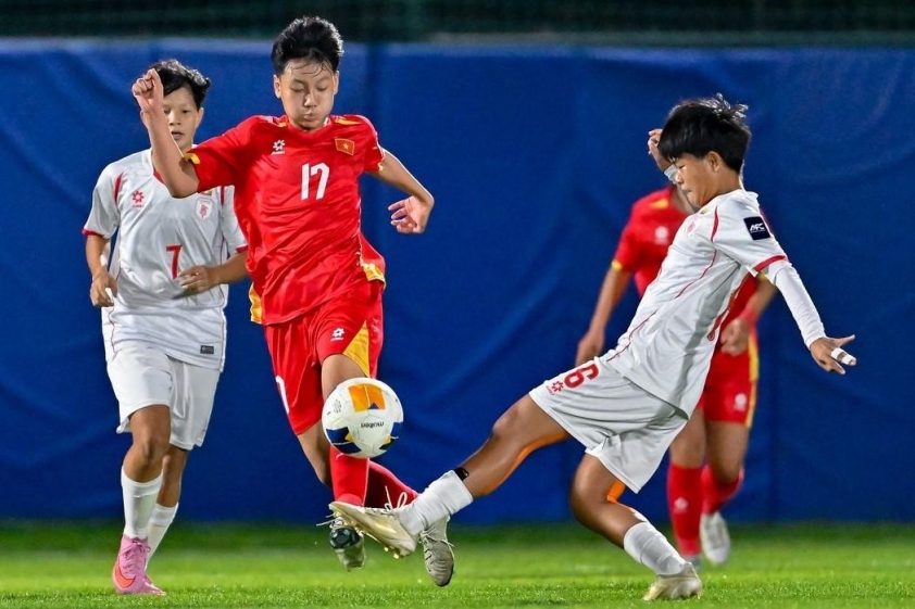 U17 nữ Việt Nam thi đấu chống đỡ trước Myanmar