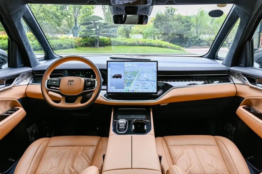Nội thất khoang lái Zeekr 009 Cabin và vô lăng MPV điện Zeekr 009