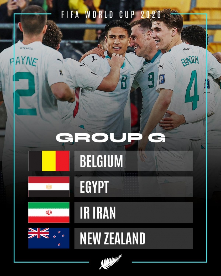 ĐT Iran nằm ở bảng G cùng với Bỉ, Ai Cập và New Zealand Bảng G tại World Cup 2026 gồm ĐT Iran, Bỉ, Ai Cập, New Zealand
